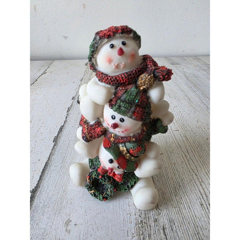 Vintage jubilee Pacific snowman statue totem stack figurine village Xmas‎ tree